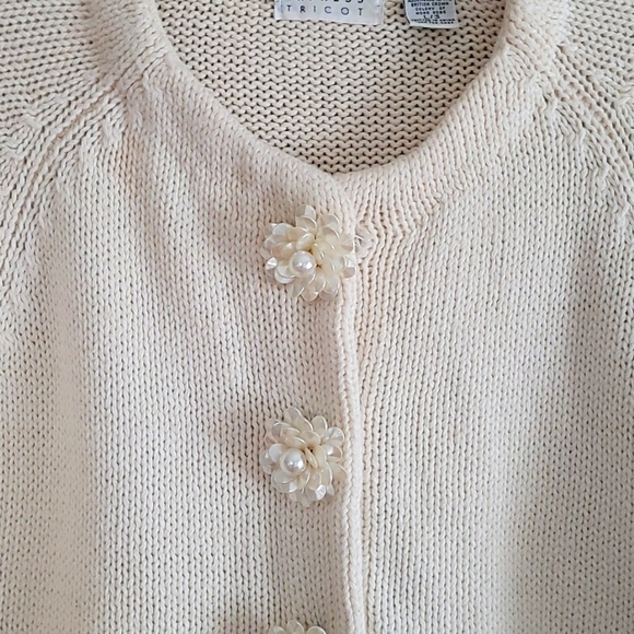 Express Tricot Embellished Beaded Buttons Dressy Cardigan Sweater - Size Large - Picture 1 of 10
